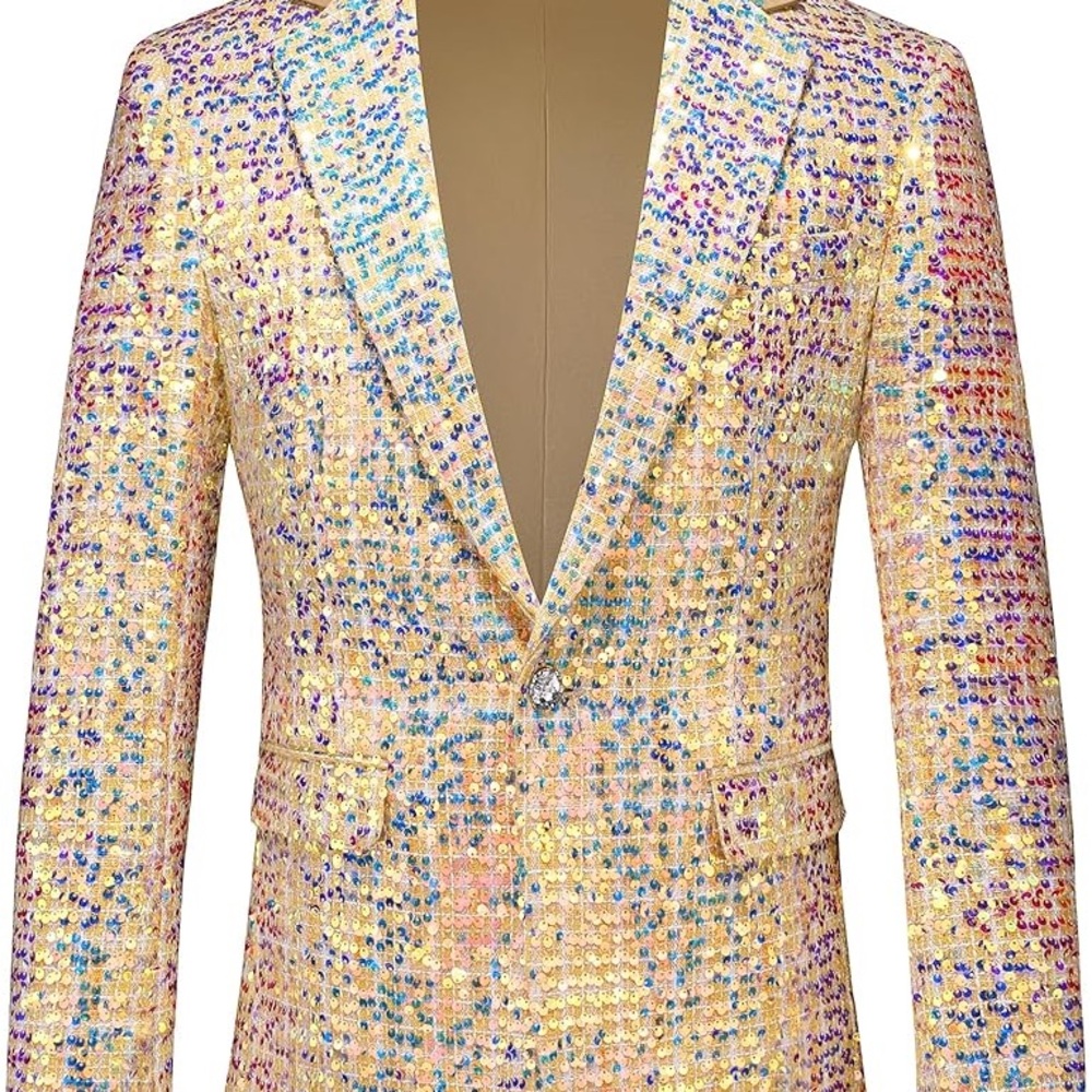 Men's Multicolor Sequin Blazer